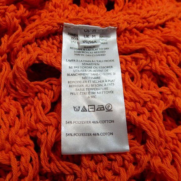 FREE PEOPLE Beach Sahara Sweater Midi Cover up DRESS M L Orange Scarlet Ibis NEW - Picture 7 of 8